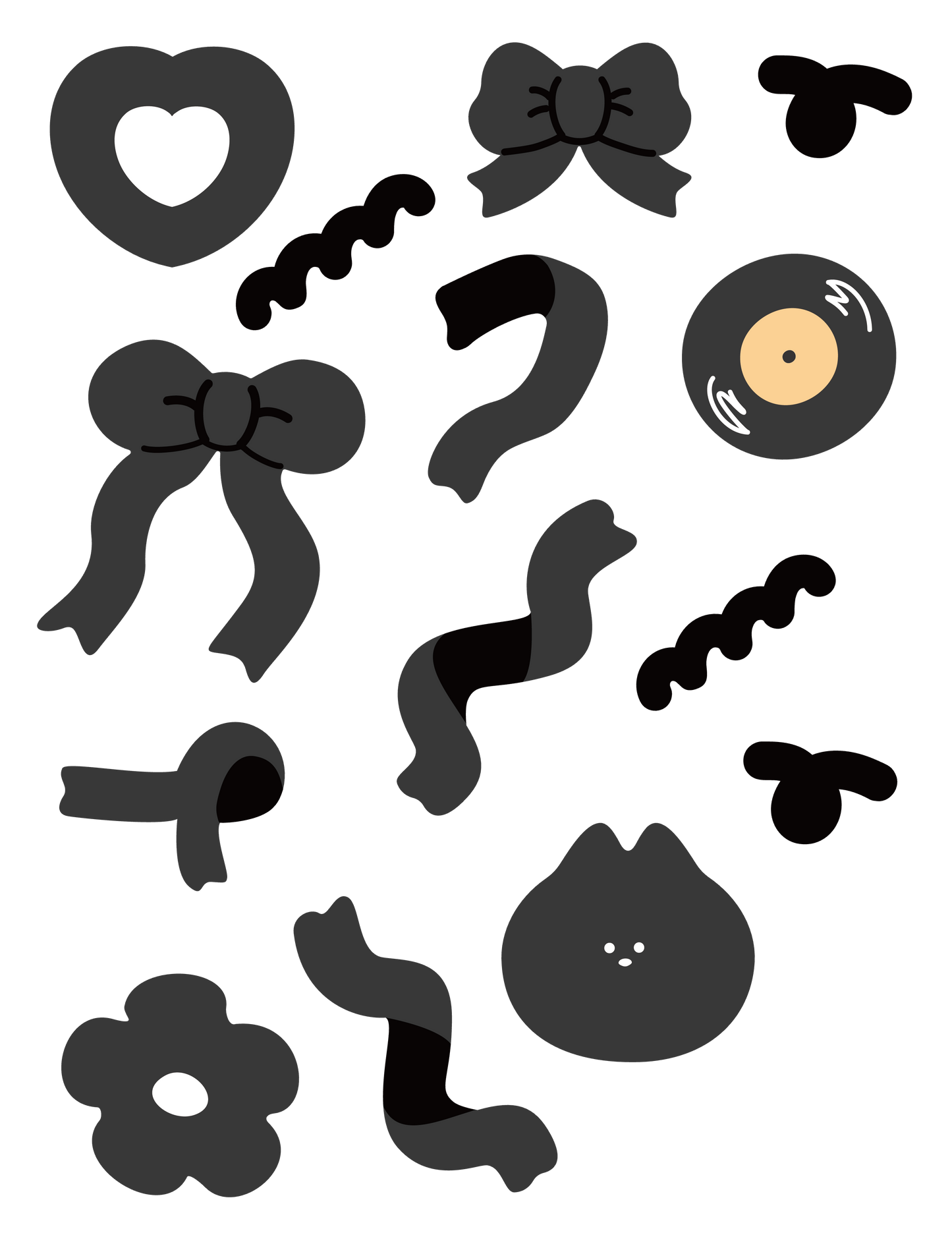 推し色ゆるイラスト_ ブラック