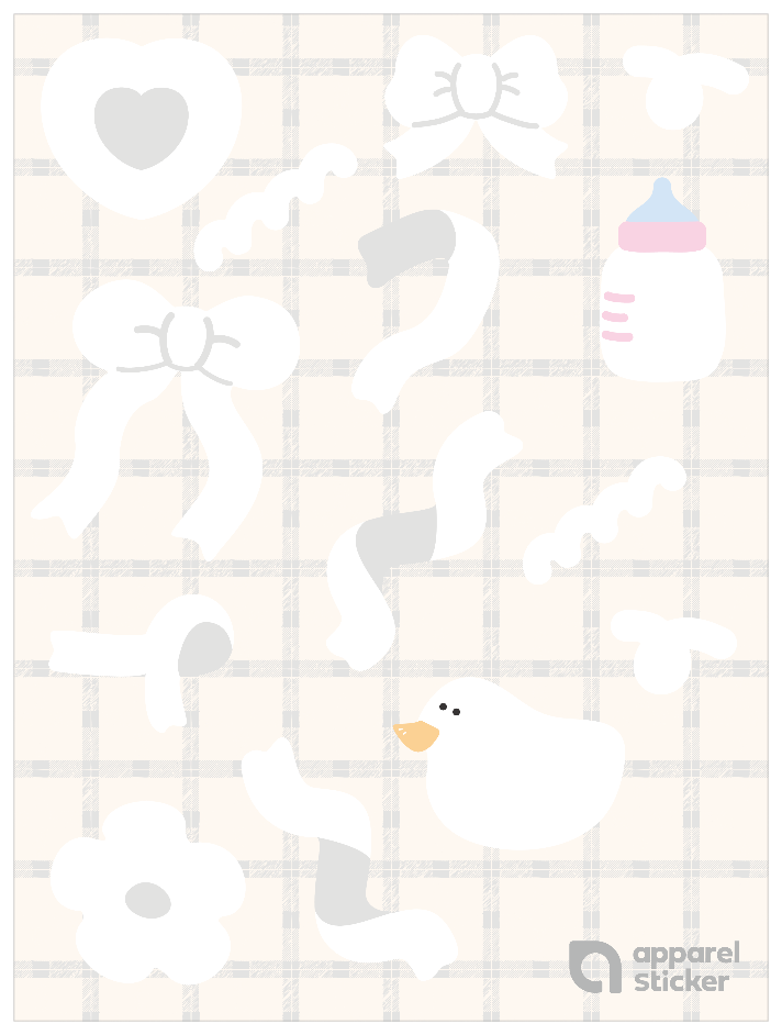 推し色ゆるイラスト_ ホワイト