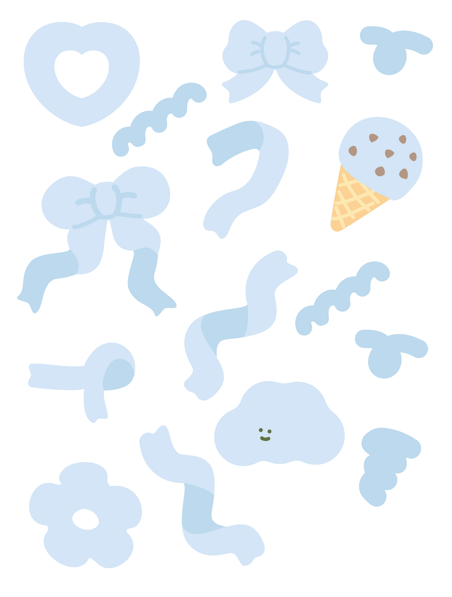 推し色ゆるイラスト_ 水色