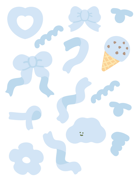 推し色ゆるイラスト_ 水色