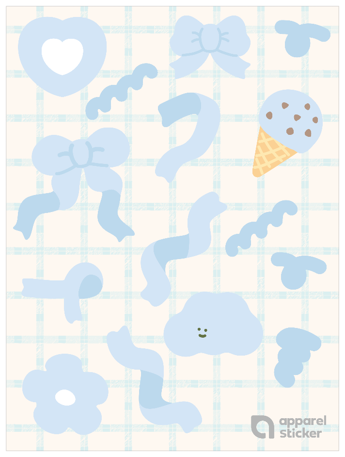 推し色ゆるイラスト_ 水色