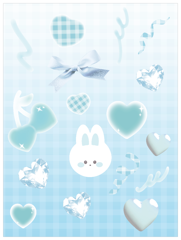 ガーリー系水色