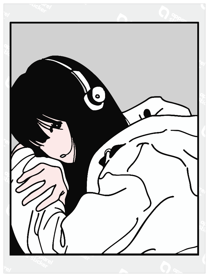 ガールズイラスト_パーカーロング