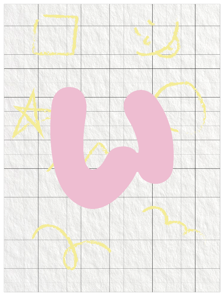 ひらがなピンク_い