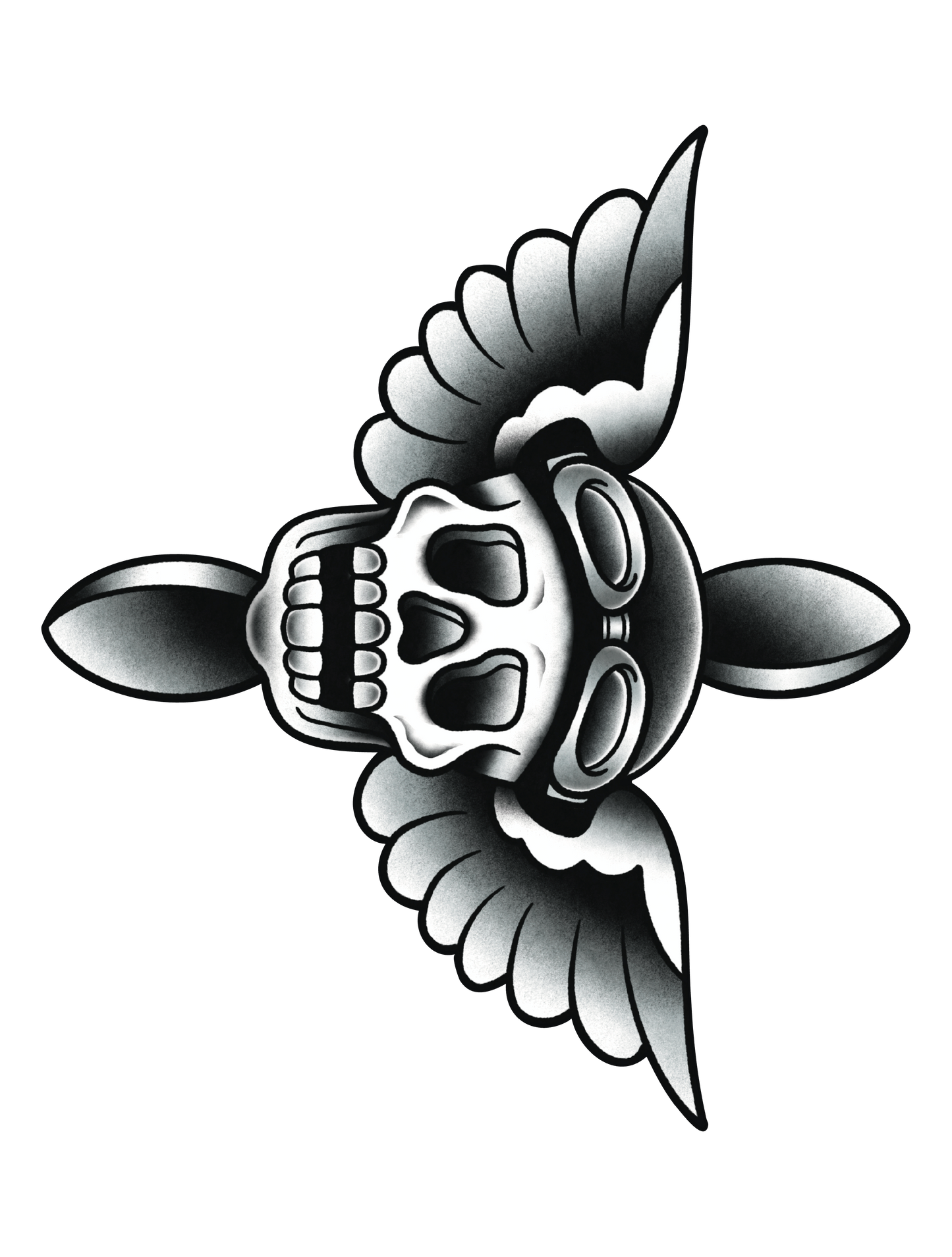 石川エリザ_Tatooモノクロ_スカル羽