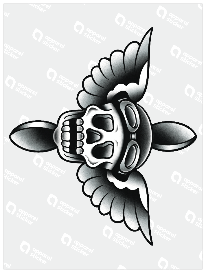 石川エリザ_Tatooモノクロ_スカル羽