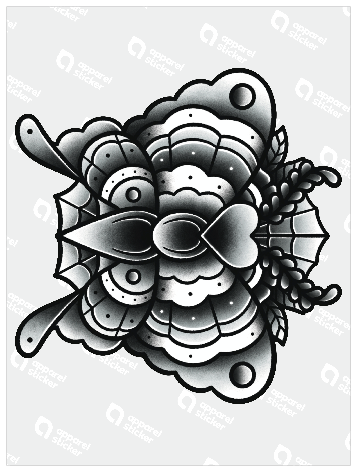 石川エリザ_Tatooモノクロ_蝶々