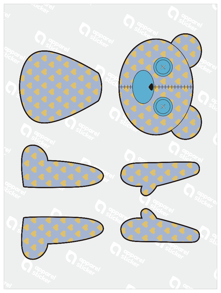つぎはぎテディー_ハートドットクマ