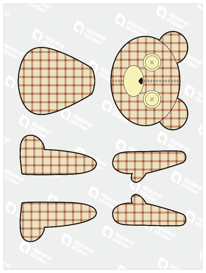 つぎはぎテディー_黄チェッククマ