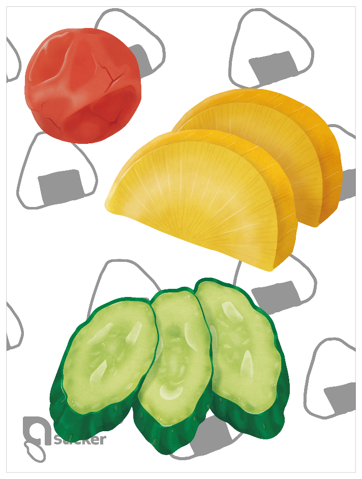 おにぎり_漬物セット