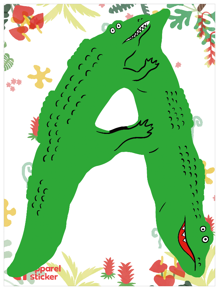 動物アルファベットA_ワニ A