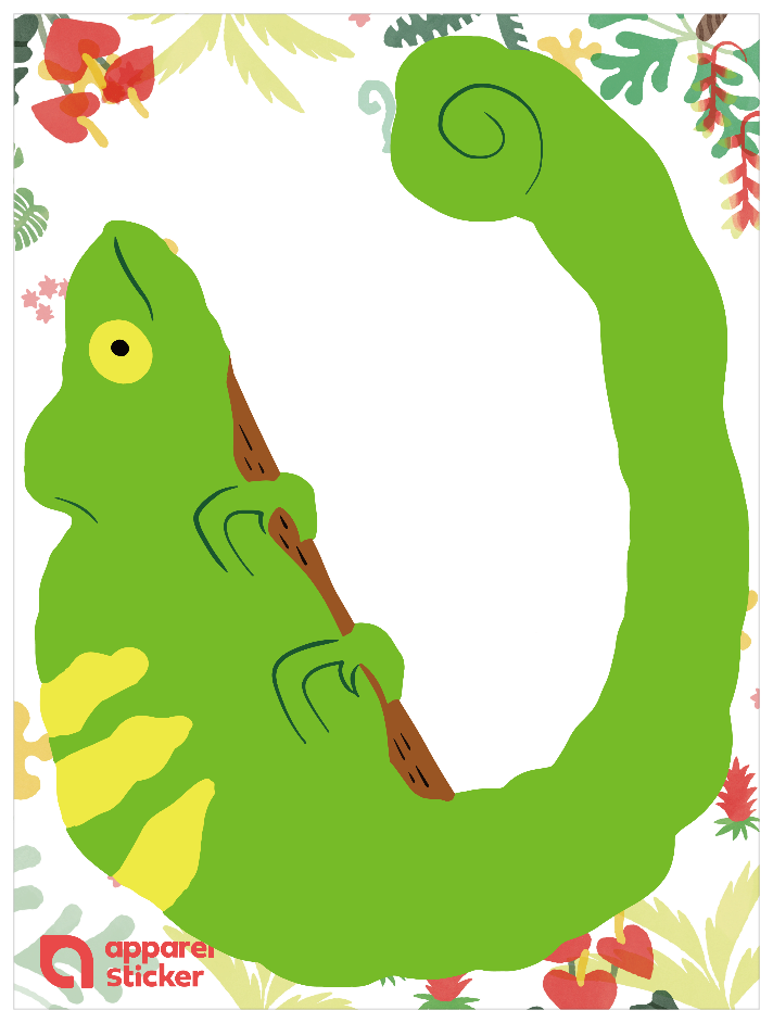 動物アルファベットA_カメレオン C