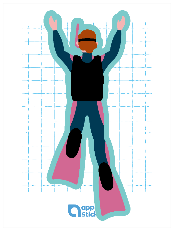 プール_潜水士01 シンプル縁