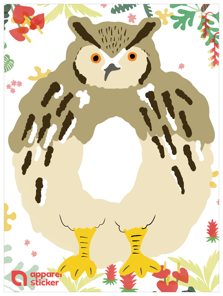 動物アルファベットA_フクロウ O