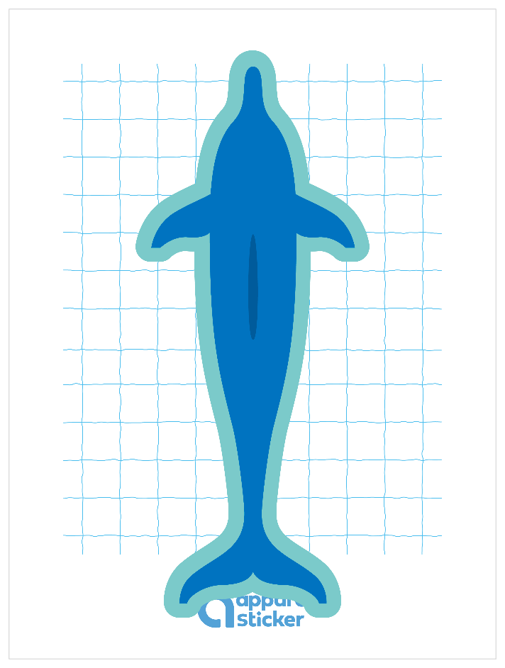 プール_イルカ シンプル縁