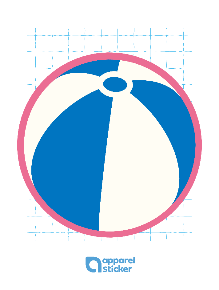 プール_ビーチボール02 カラフル縁