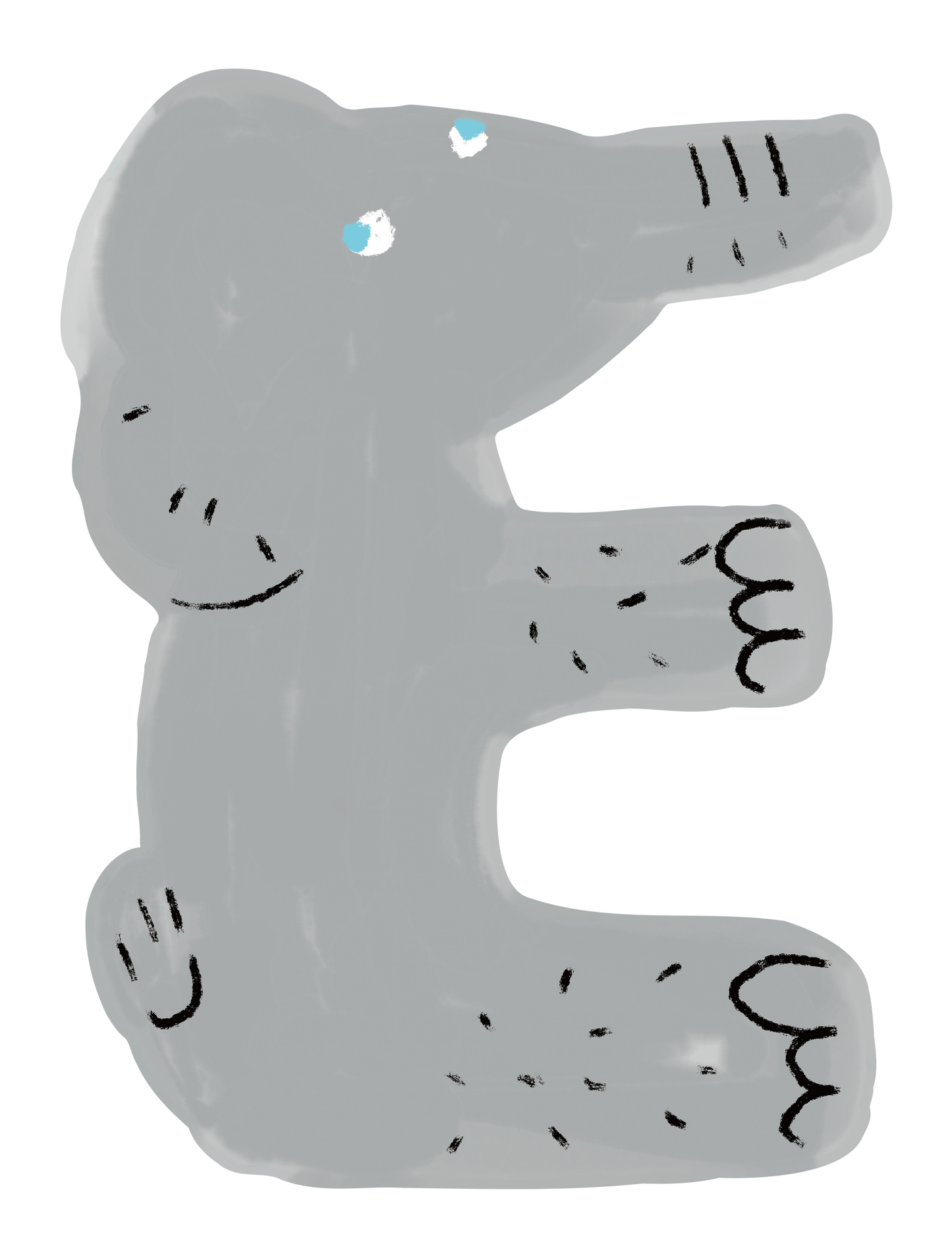 動物アルファベットI_ゾウ E