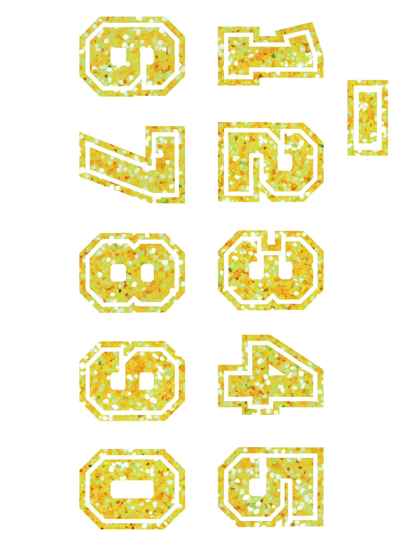 グリッターカレッジ_0-9_イエロー