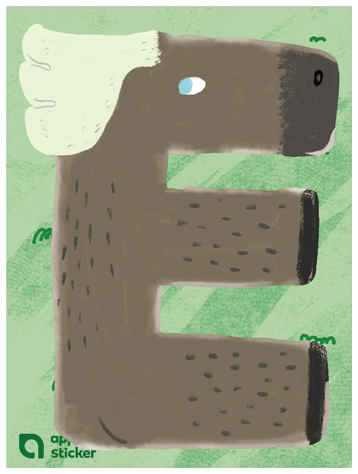 動物アルファベットI_エルク E