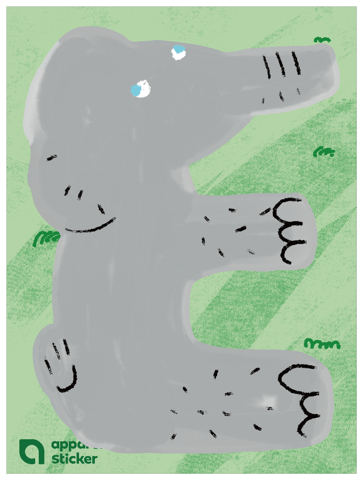 動物アルファベットI_ゾウ E