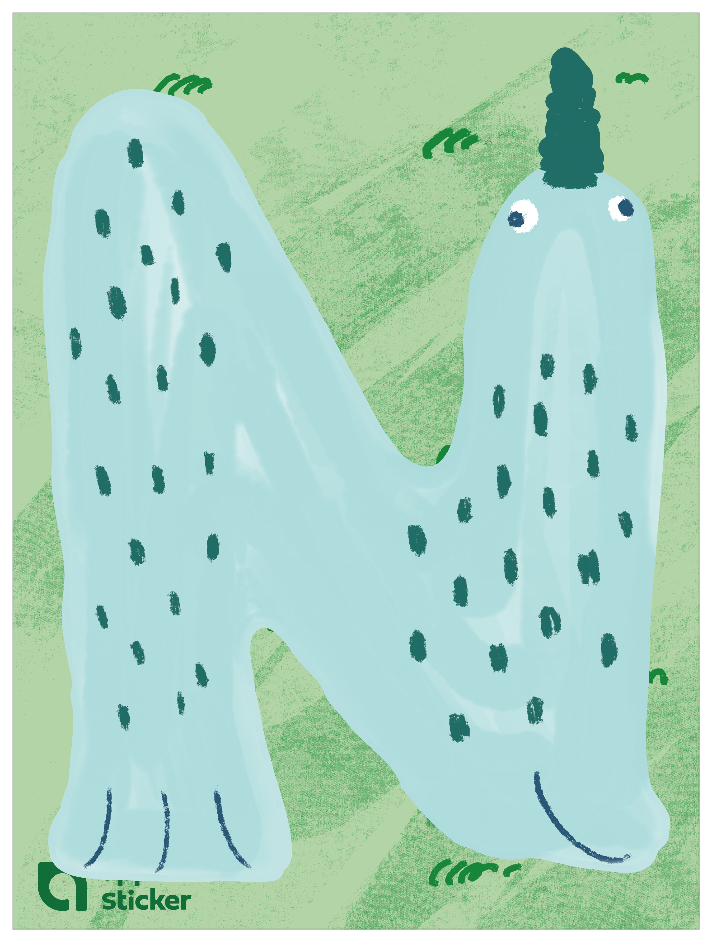 動物アルファベットI_イッカク N