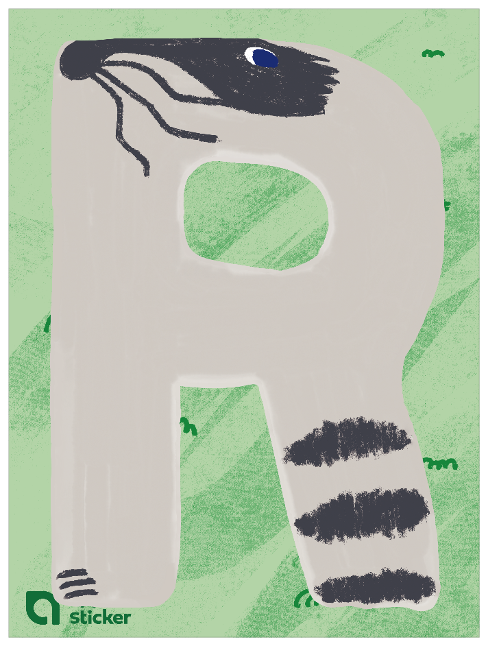 動物アルファベットI_アライグマ R