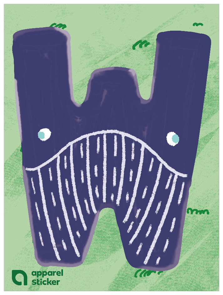 動物アルファベットI_クジラ W