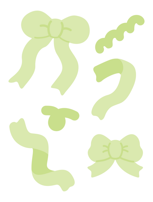 推し色ゆるリボン_グリーン