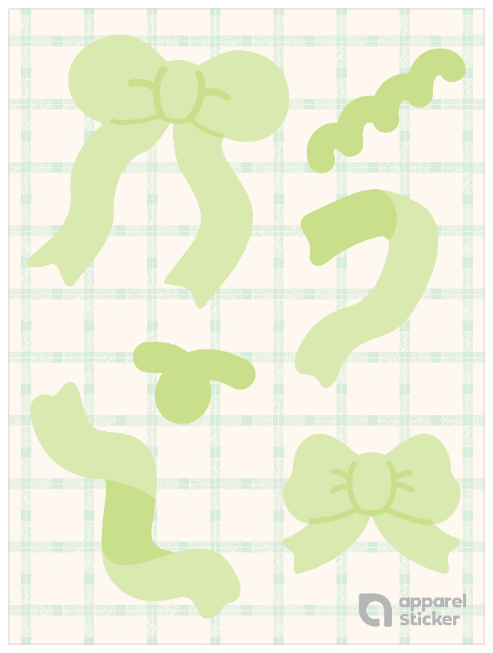 推し色ゆるリボン_グリーン