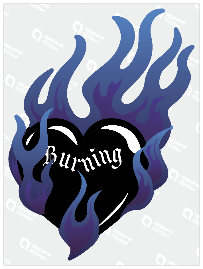 Burning heart_blue