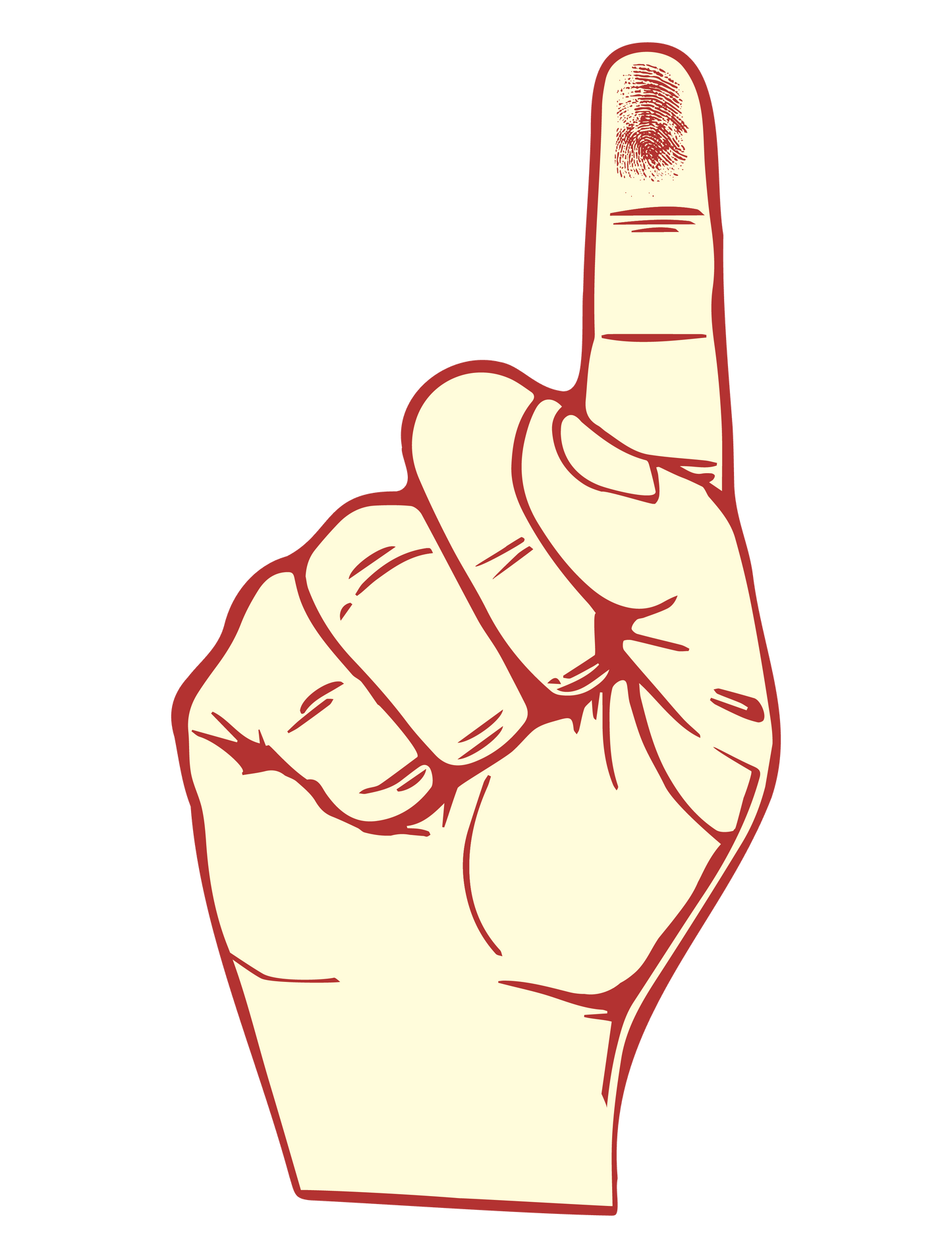 カラーシンプルステッカー_ONE_FINGER_RW