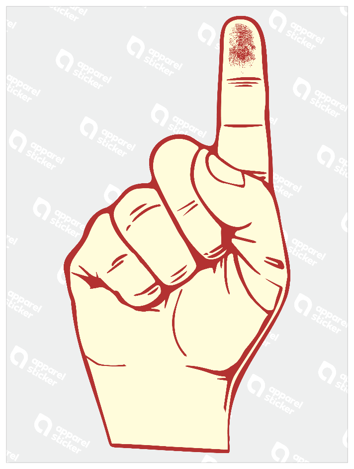 カラーシンプルステッカー_ONE_FINGER_RW