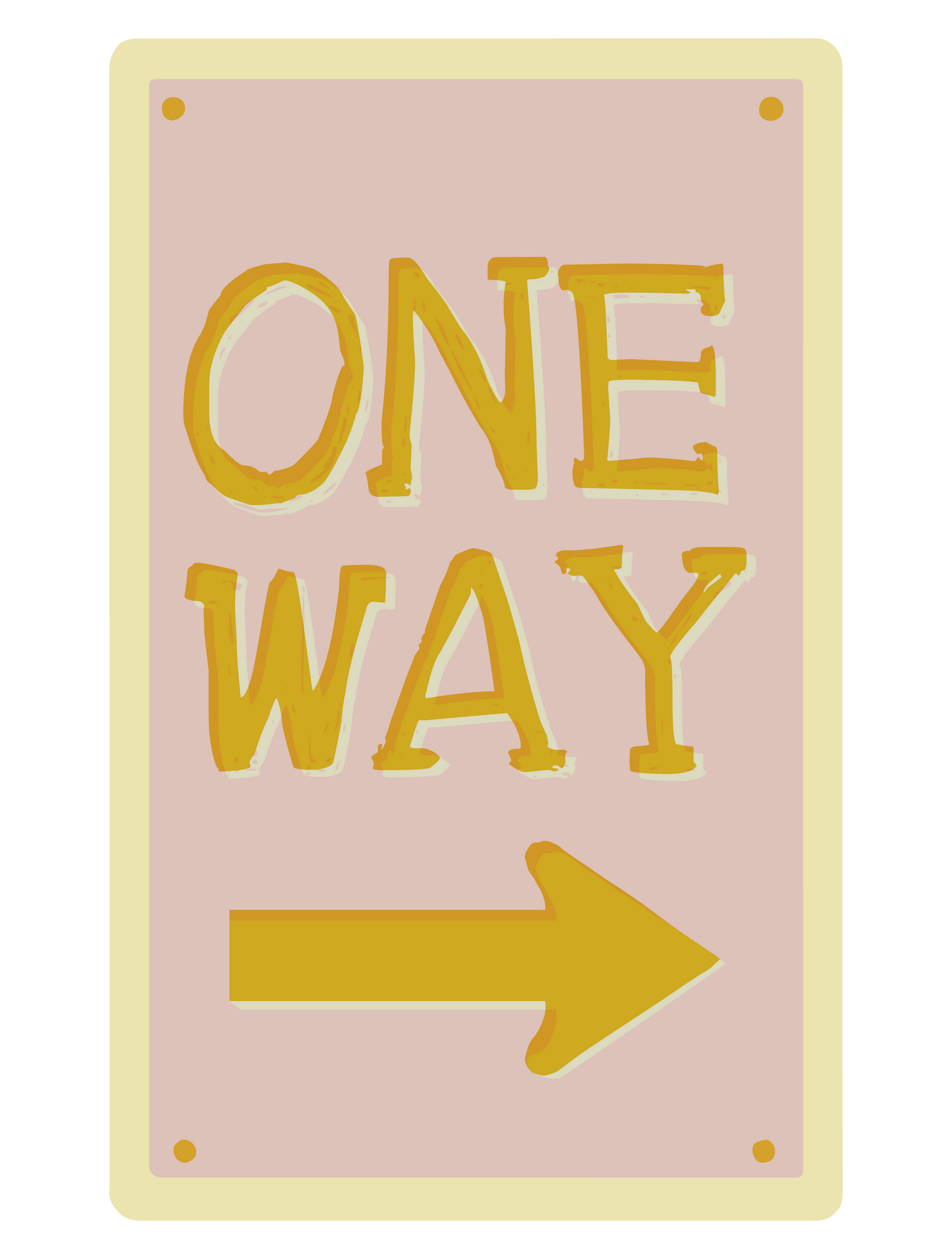 カラーシンプルステッカー_ONE_WAY