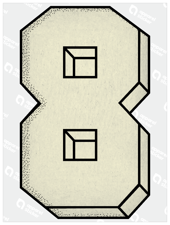 モノクロシンプルステッカー_EIGHT