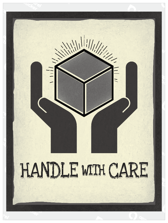 モノクロシンプルステッカー_HANDLE_WITH_CARE