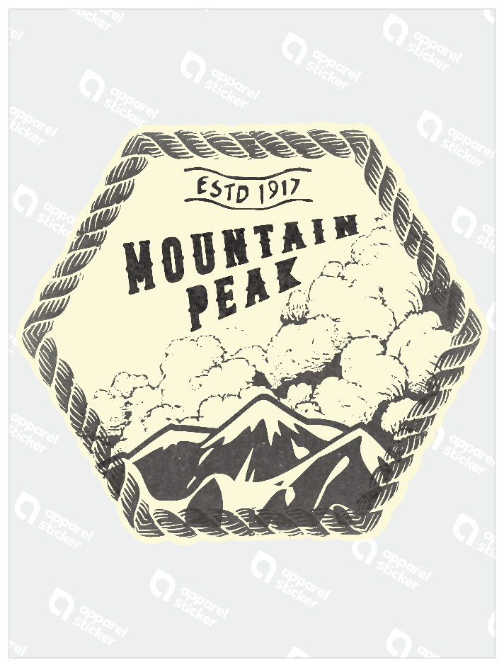 モノクロシンプルステッカー_MOUNTAIN_PEAK