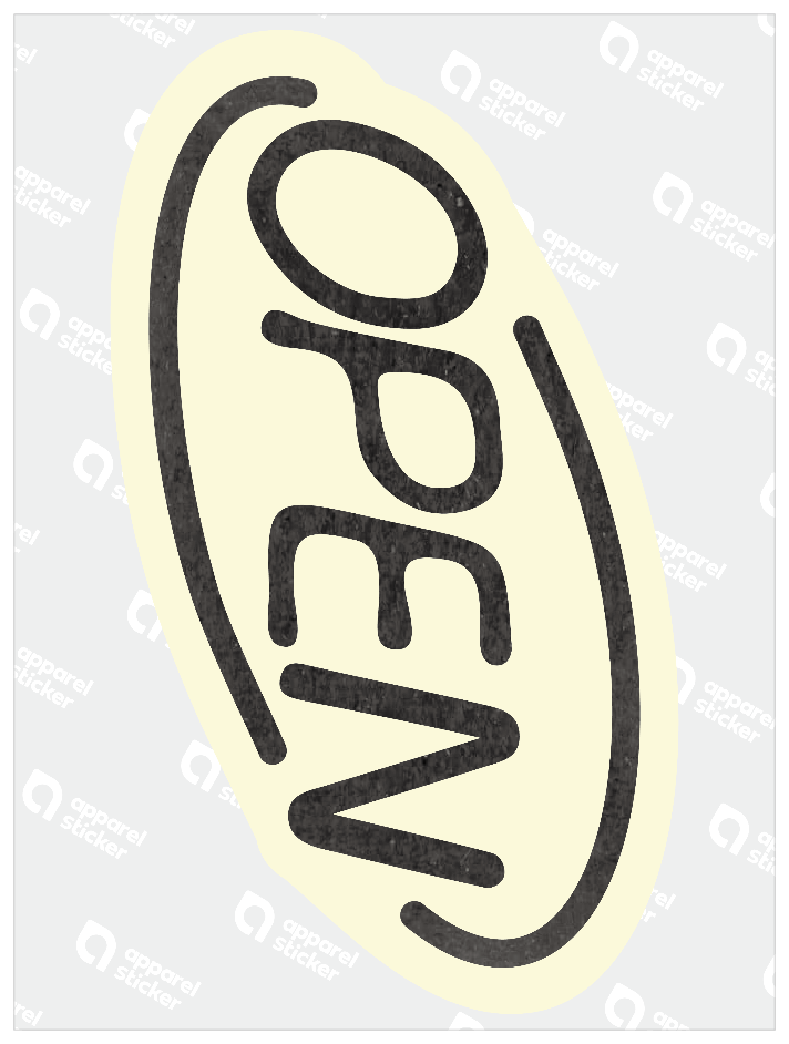 モノクロシンプルステッカー_OPEN