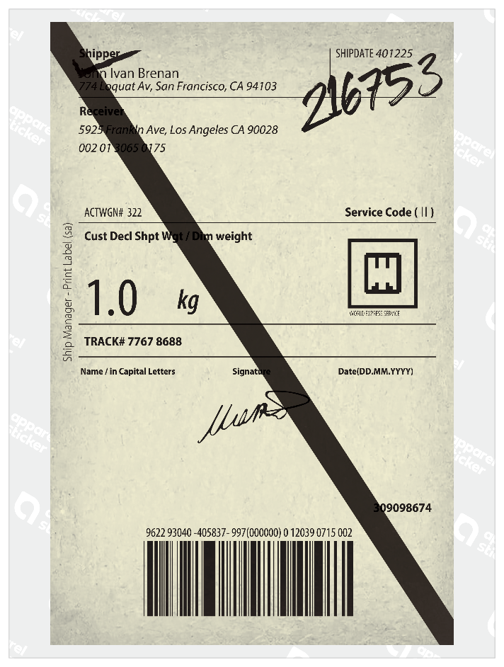モノクロシンプルステッカー_SHIPPING_LABEL