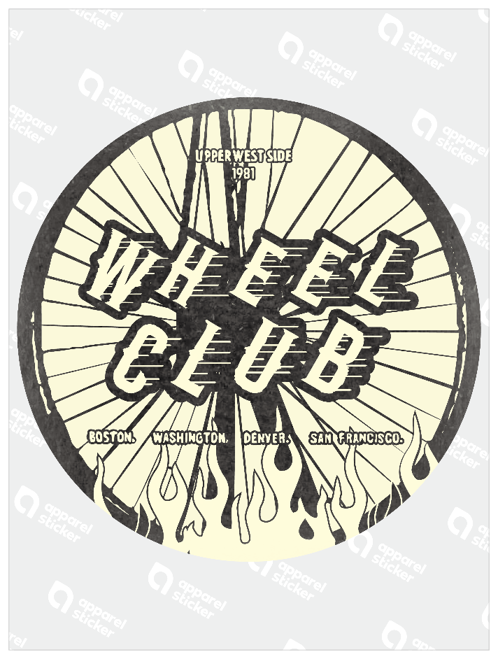 モノクロシンプルステッカー_WHEEL_CLUB