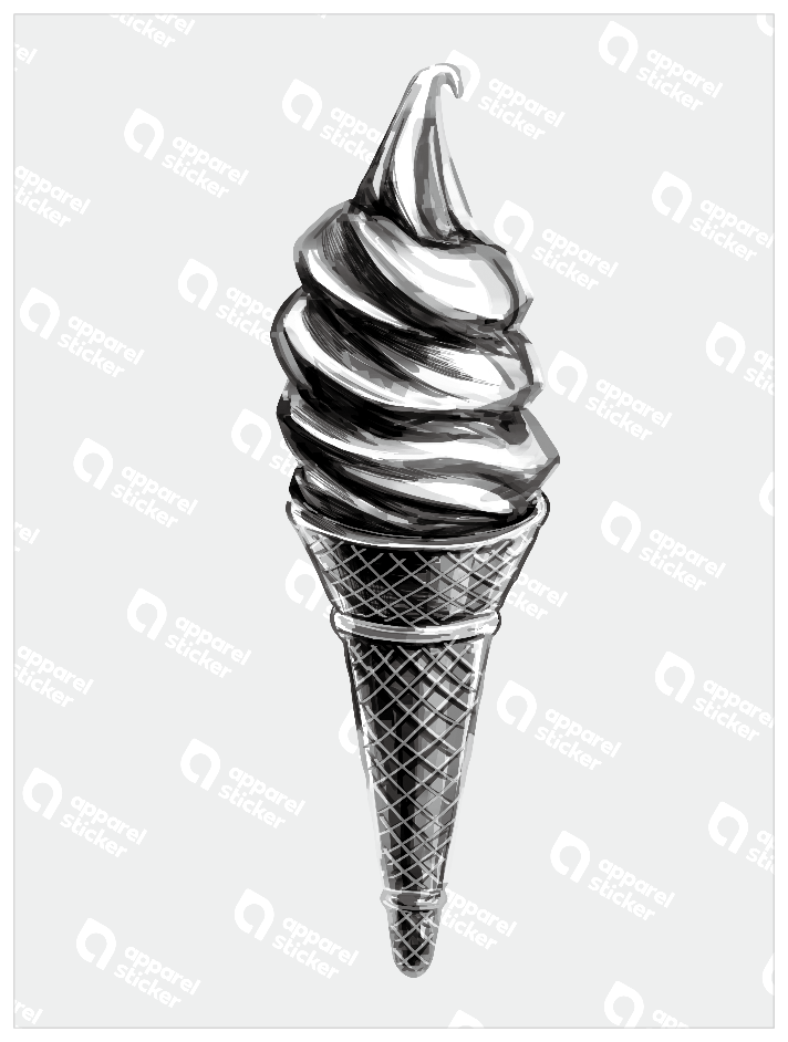 モノクロアメリカンフード_ソフトクリーム