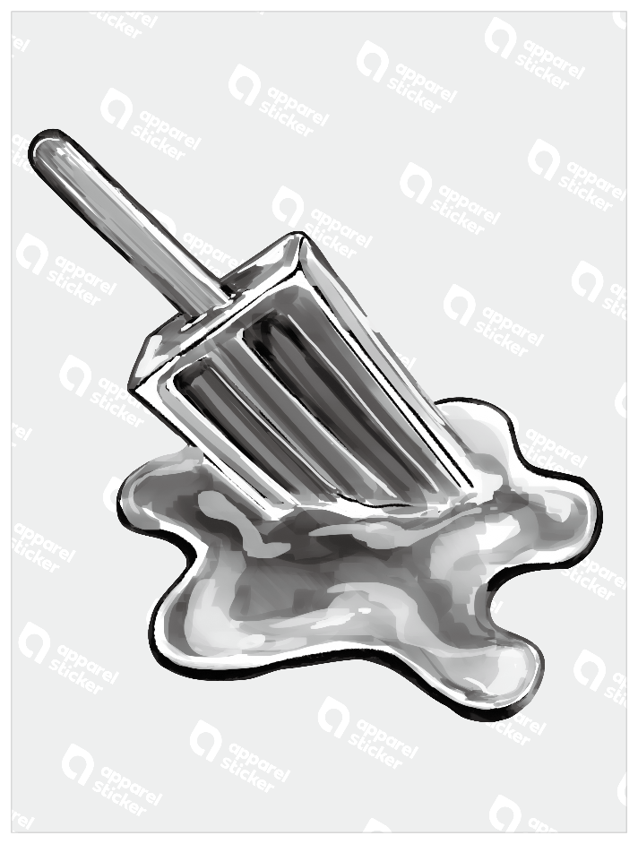 モノクロアメリカンフード_溶けた棒アイス