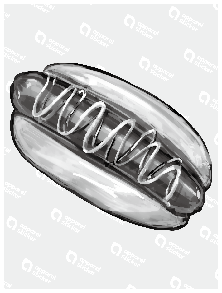 モノクロアメリカンフード_ホットドッグ