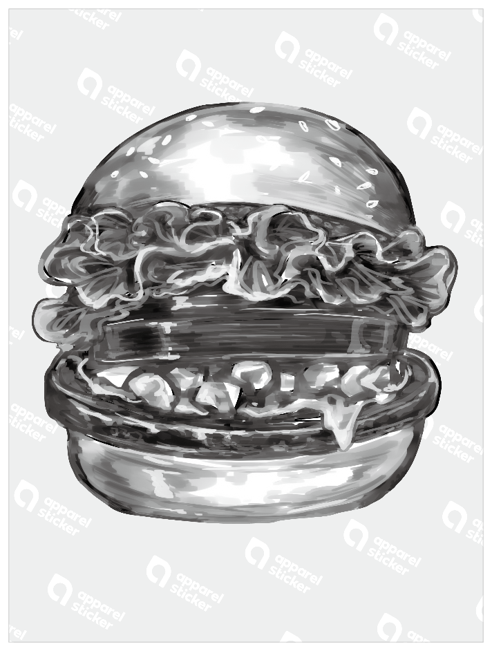 モノクロアメリカンフード_ハンバーガー