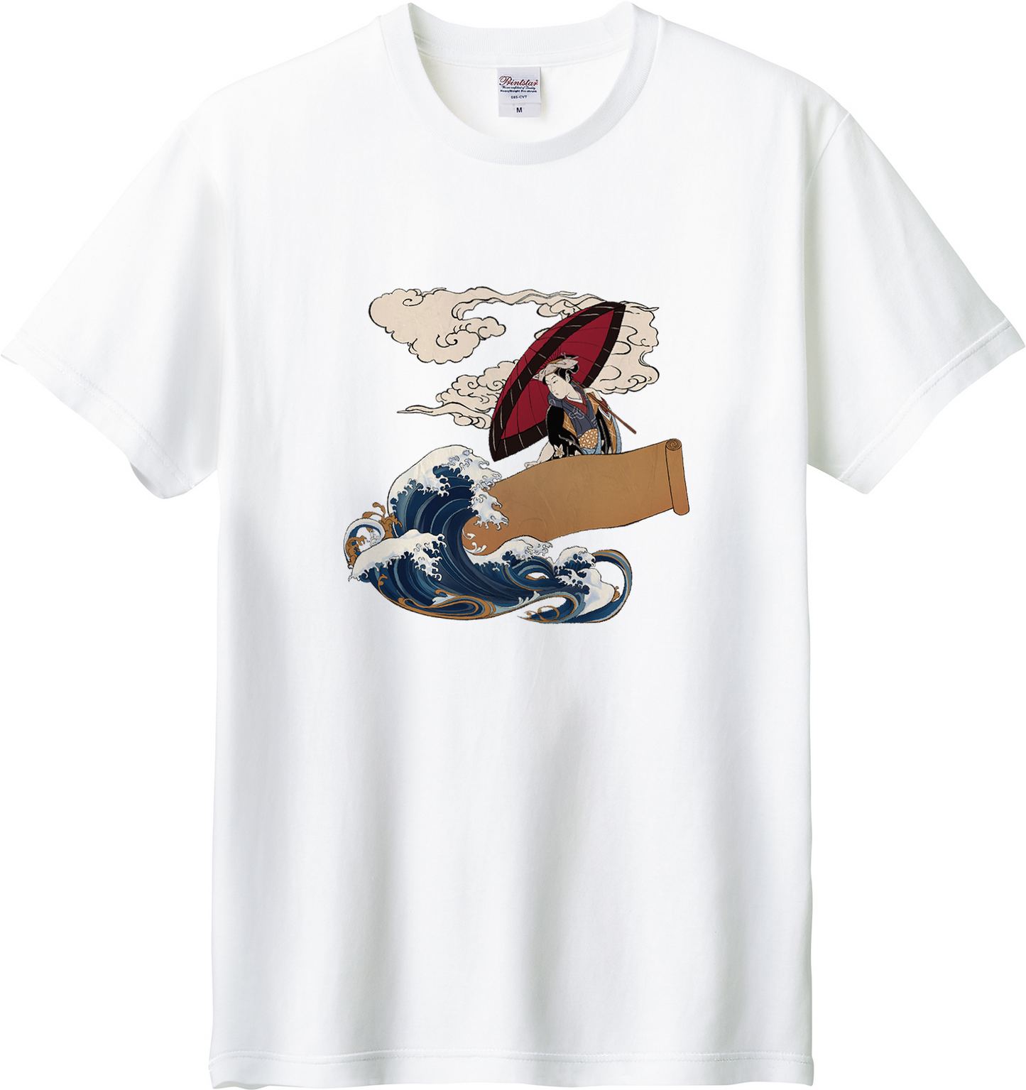 和柄_傘 半袖Tシャツ