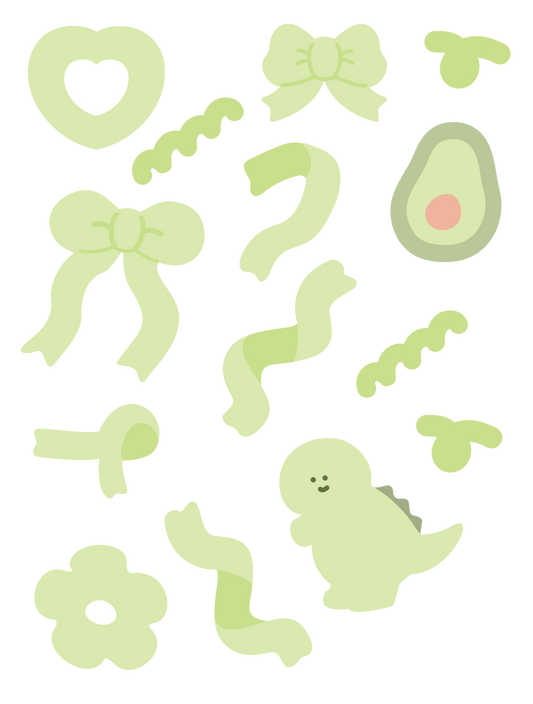 推し色ゆるイラスト_ グリーン