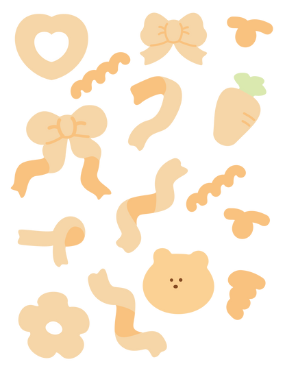 推し色ゆるイラスト_ オレンジ
