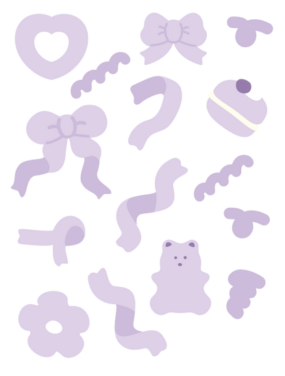 推し色ゆるイラスト_ パープル