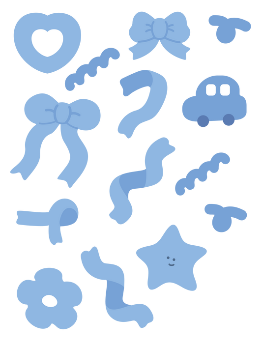 推し色ゆるイラスト_ ブルー