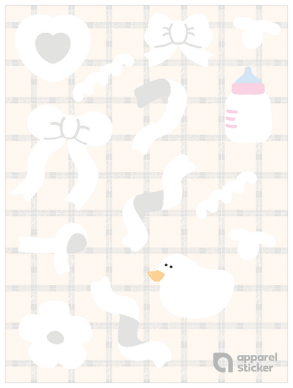 推し色ゆるイラスト_ ホワイト