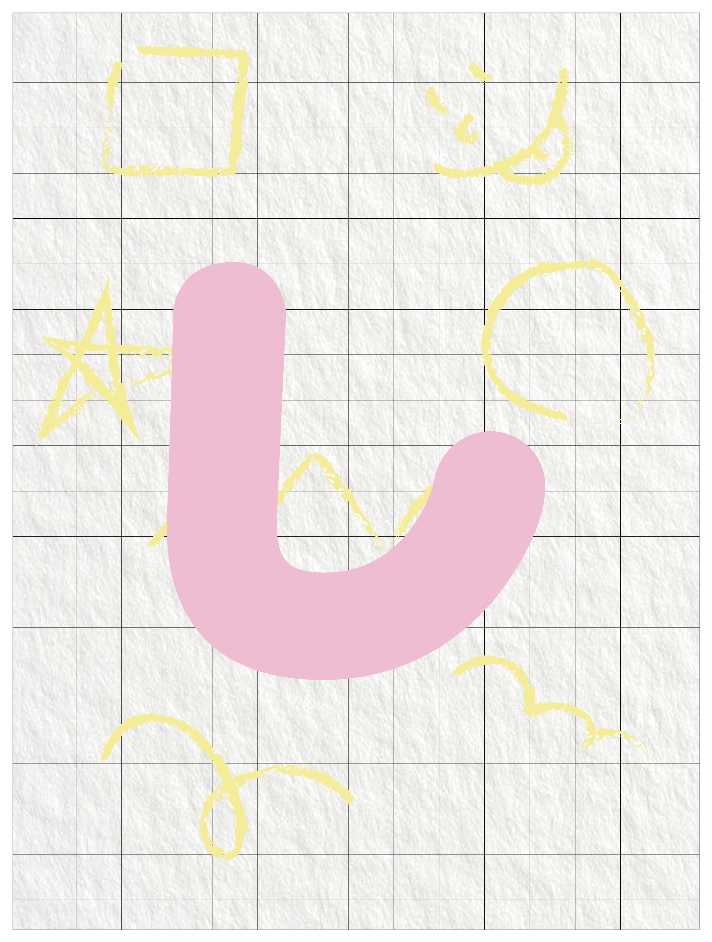 ひらがなピンク_し